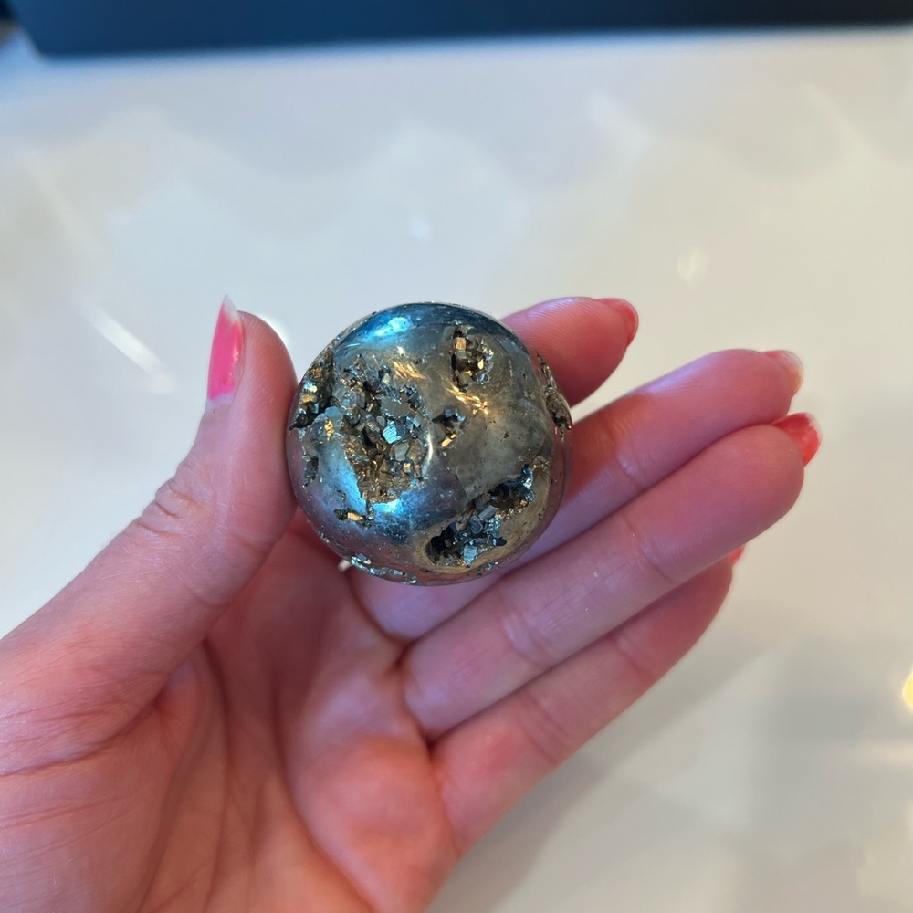 Gold and Silver Pyrite Sphere